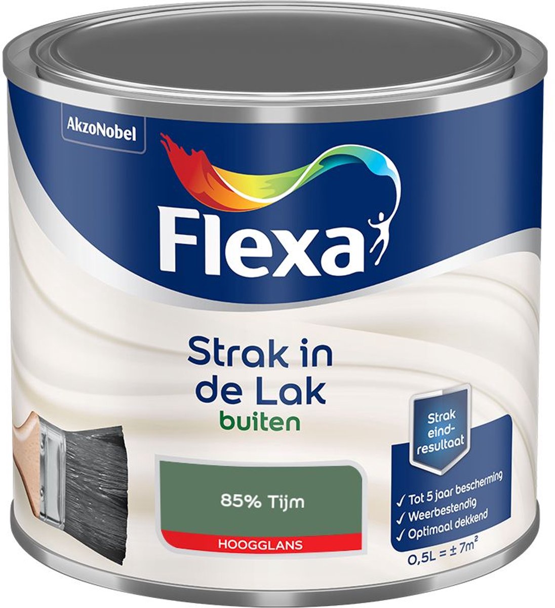 Flexa - Strak In De Lak Buitenlak Hoogglans - 85% Tijm - Mengverf - 500 Ml