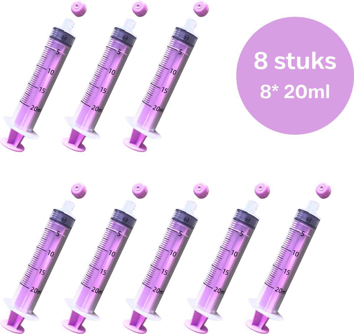 TSD goods - Colostrum / Moedermelk voedingsspuit - incl. afsluitdop - set 8 stuks - 20ML