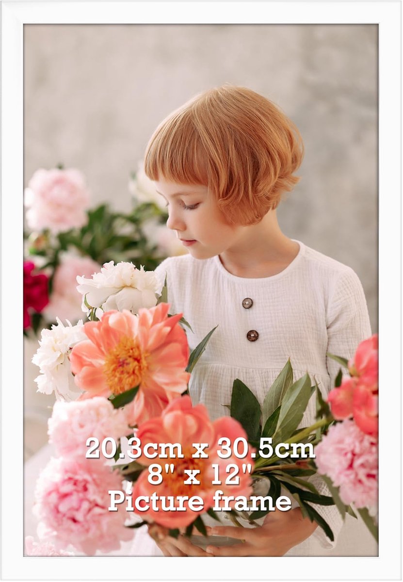 Fotolijst 20x30 cm Witte Lijst van PVC voor Foto's, Certificaten, Decoratie - Liggend en Staand Ophangbaar, Licht en Stevig, 1 Stuk