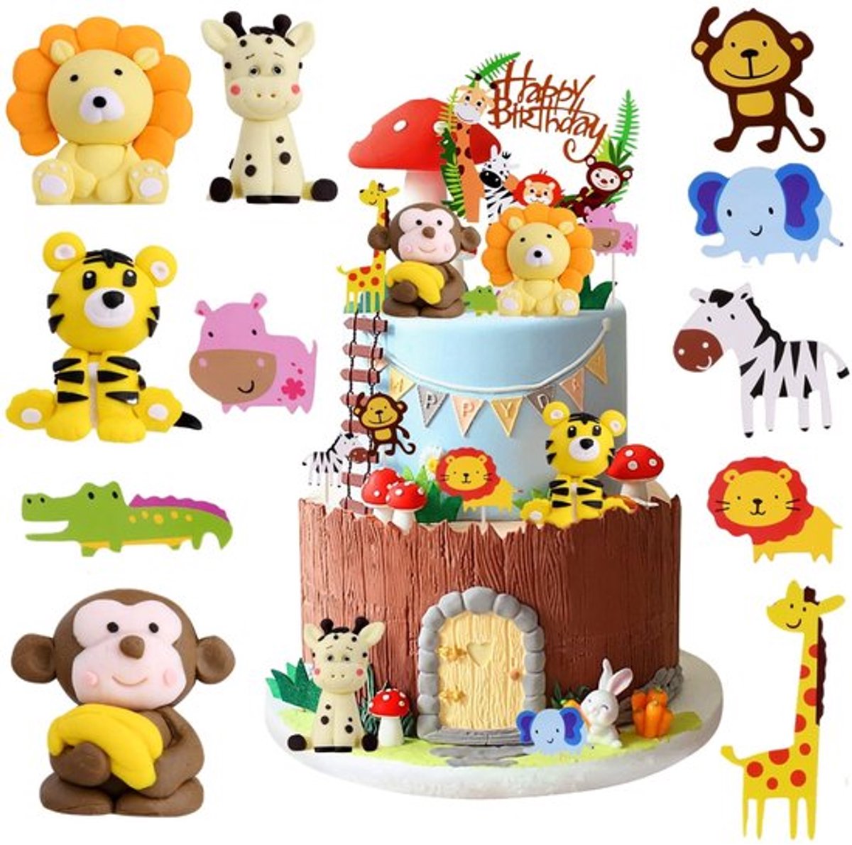 Vt products - Taarttoppers - Dieren - Herbruikbaar - Verjaardagsfeest
