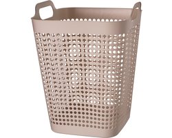 Storage Solutions Wasmand - beige - 48 liter - 40 x 51 cm - kunststof - wasbox - mand voor wasgoed - badkamer
