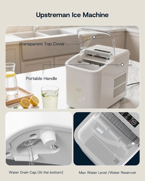 IJsblokjesmachine - IJsmaker - Drank Koelen - Automatische Reiniging - 12 kg per dag - Wit — afbeelding 4