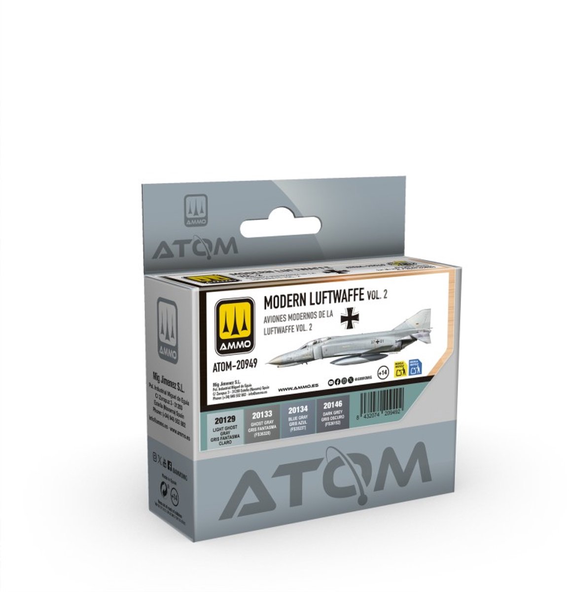AMMO by Mig Jimenez Hobbyverf Acrylverf - MIG 20949 ATOM - Modern Luftwaffe Vol. 2 Kleurenset - Acryl Set 4x20ml Verf set - 4x 20 ml