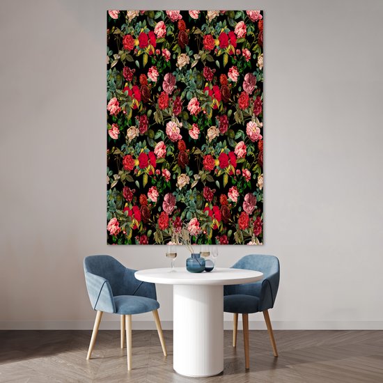 Poster Fleurs - Vintage - Roses - 120x180 cm XXL