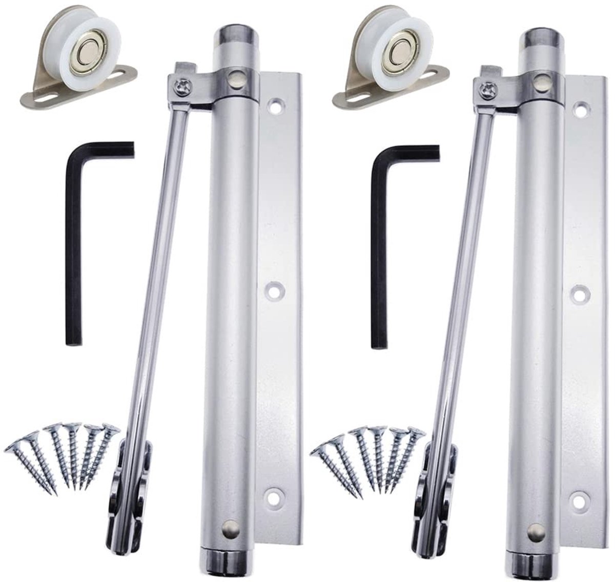 Dailygoods - Licht Duty Aluminium Deur Sluiters - 2 Stuks Automatische Deurdranger