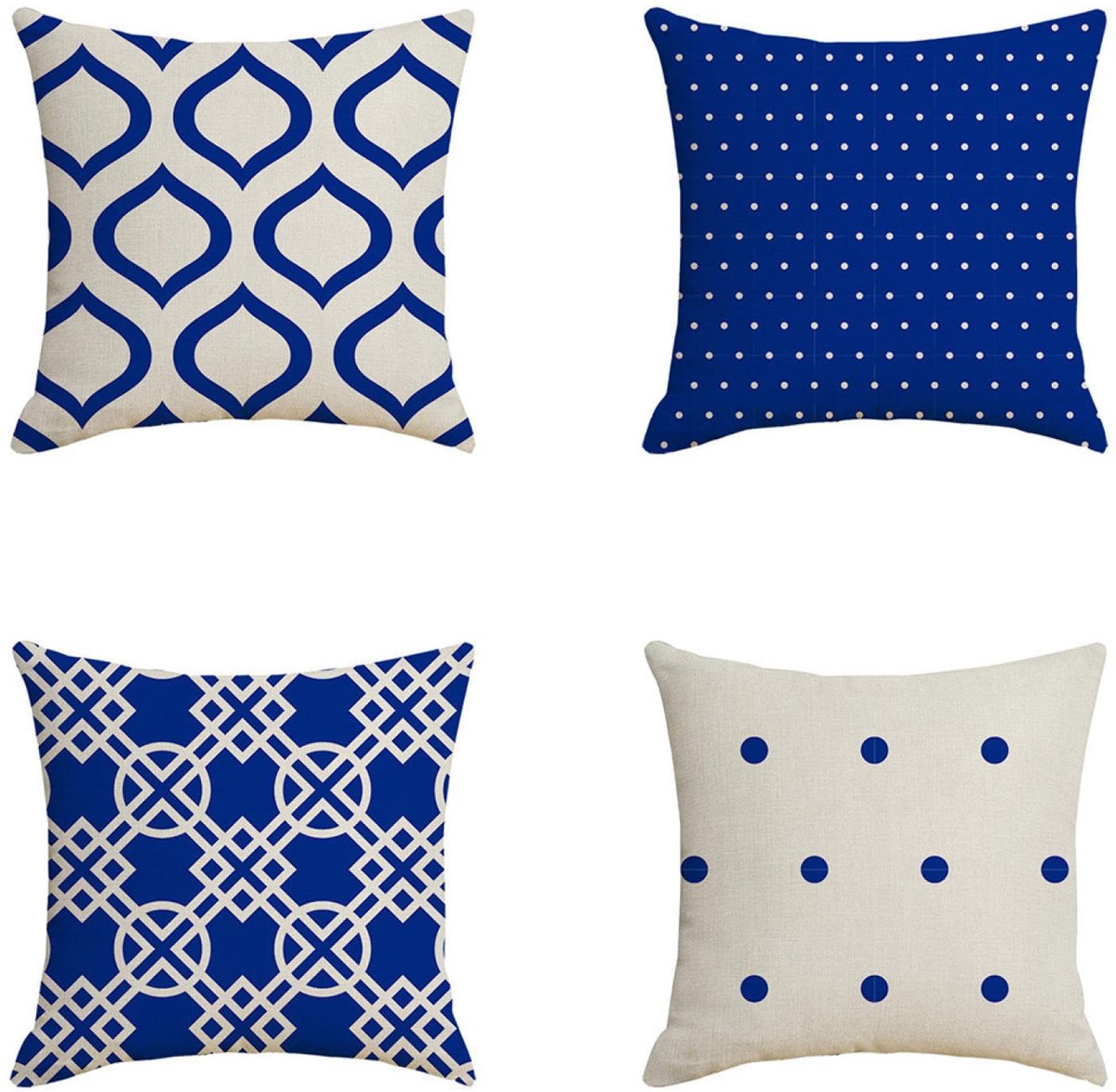Set van 4 kussenslopen 60 x 60 cm (23,6 x 23,6 inch) linnen kussensloop decoratieve vierkante bank kussensloop, slaapkamer indoor outdoor kussenhoes voor woondecoratie gunst met onzichtbare rits (mari