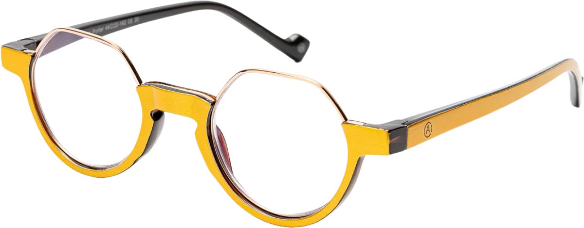 Leesbril-Aptica-Camp-Porter-met-blauwlichtfilter-Gold -+3.50