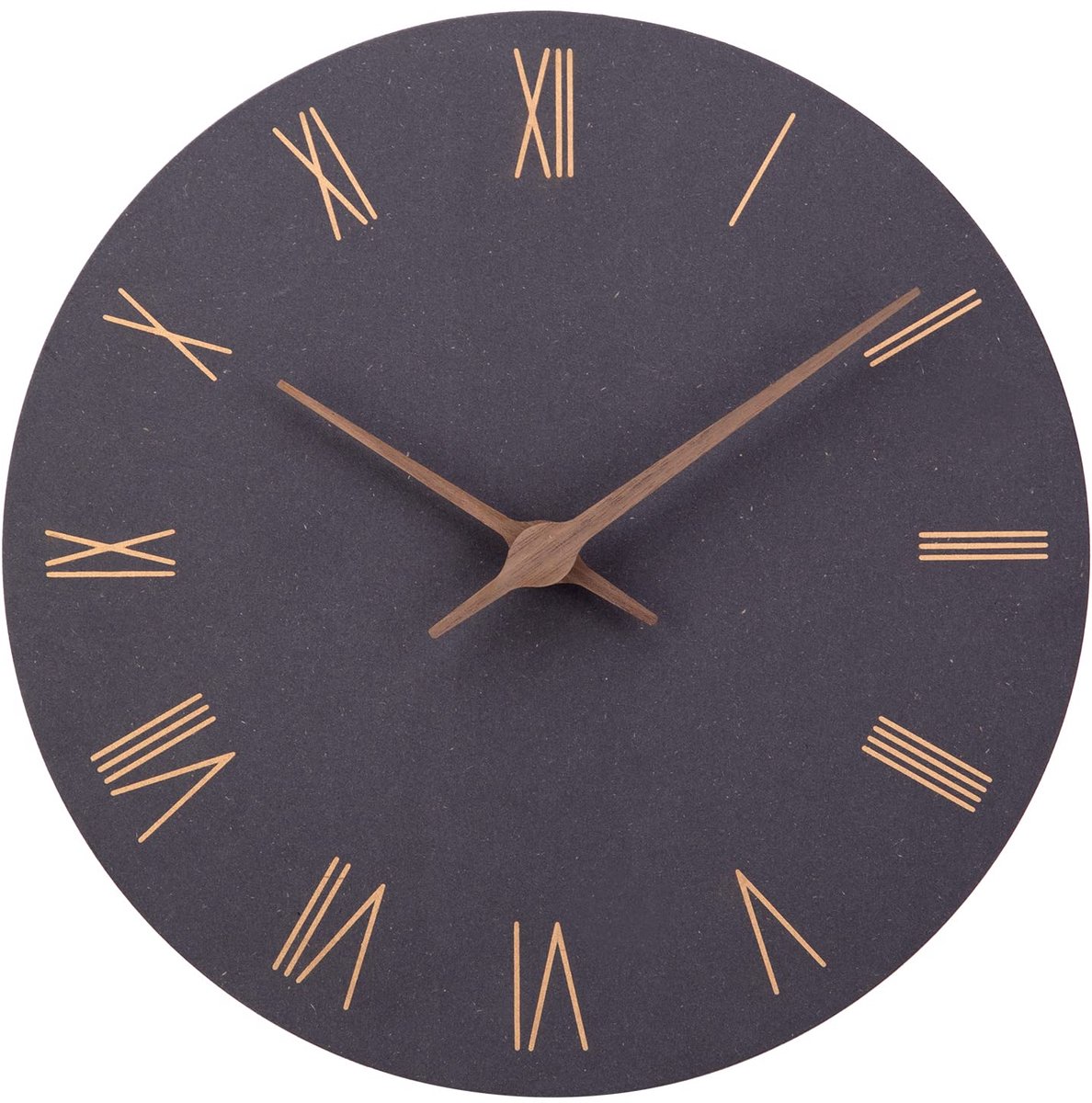 Wandklok MDF hout, zonder tikgeluid, geruisloos, modern, 30 cm, kwarts, groot, werkt op batterijen, eenvoudig af te lezen, voor kamer, thuis, keuken, slaapkamer, kantoor, school (zwart met