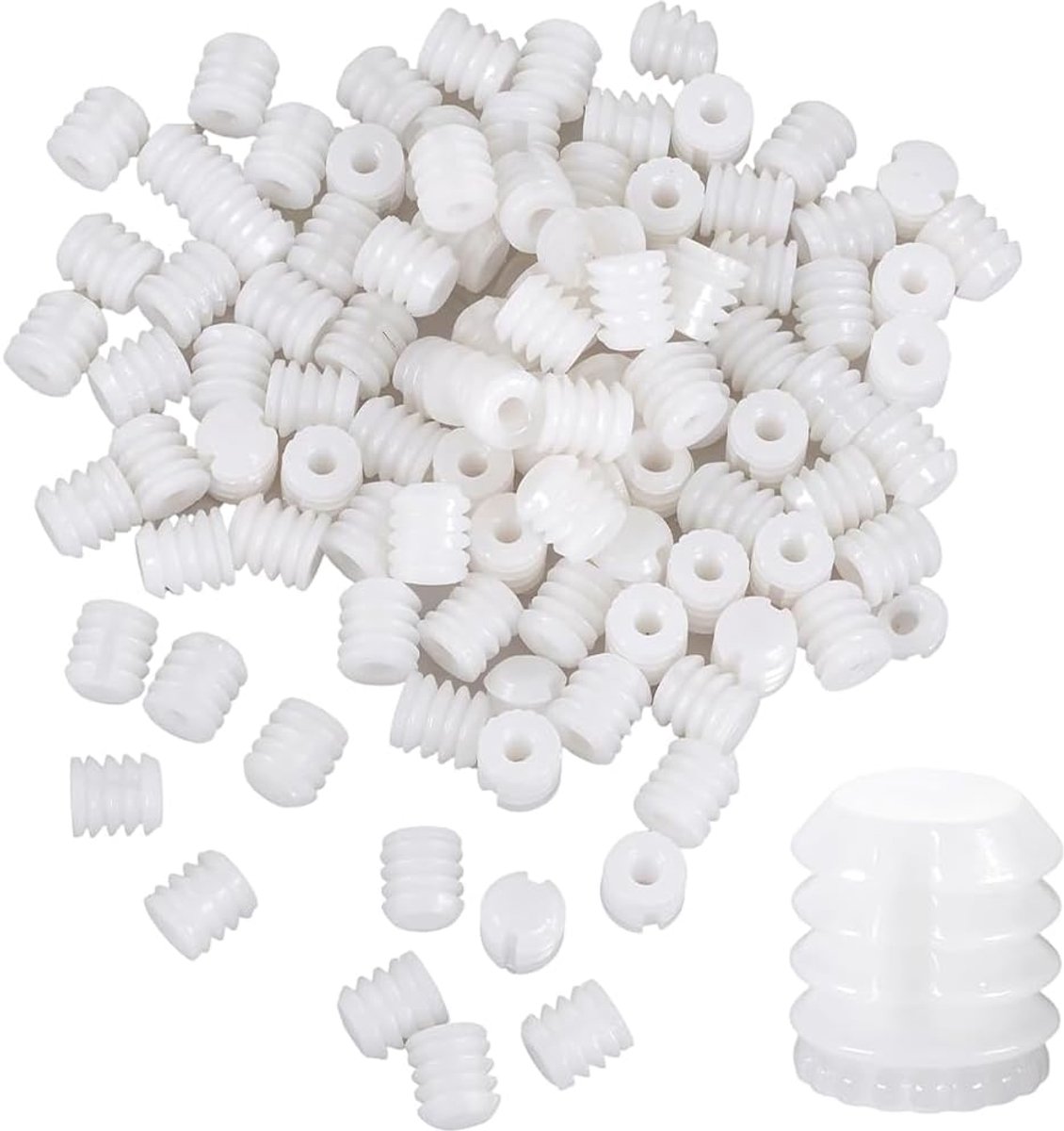 100 stuks kast scharnier plastic inzet kast schroef pluggen plastic wit klein 0,33 x 0,39 inch vervanging uitbreiding pluggen moeren voor deur tafel kast meubels verbindingen installeren