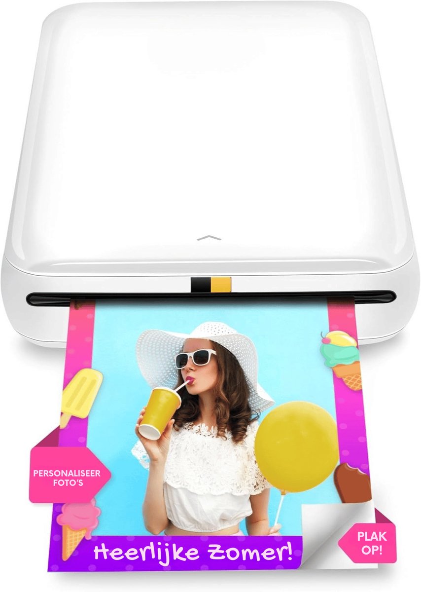 Mini Fotoprinter met Bluetooth – Draadloze Smartphone Fotoprinter – Direct Foto's Printen via App – Compacte Pocket Printer voor iOS & Android – 5 x 7,6 cm