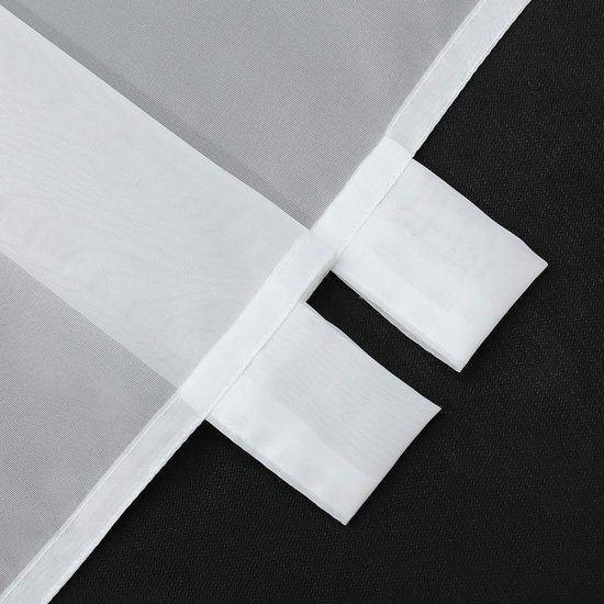 Eva Gordijn, lussen, zonder boren, stang van polyester, transparant, kort, decoratie voor slaapkamer, keuken, 1 stuk, wit, h x b 45 x 90 cm van EVA. — afbeelding 2