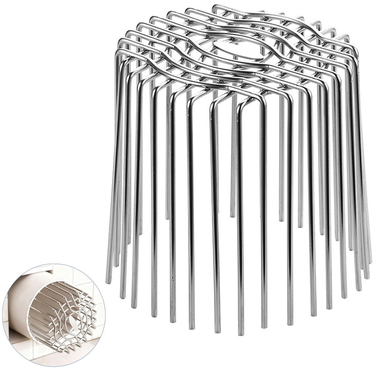 Dailygoods- Bladbescherming Roestvrij Staal - Verstoppingsvrij Systeem - Geschikt voor Dakgoten - Lichtgewicht en Duurzaam - 12 x 10 cm - Corrosiebestendig - Afvoergoten