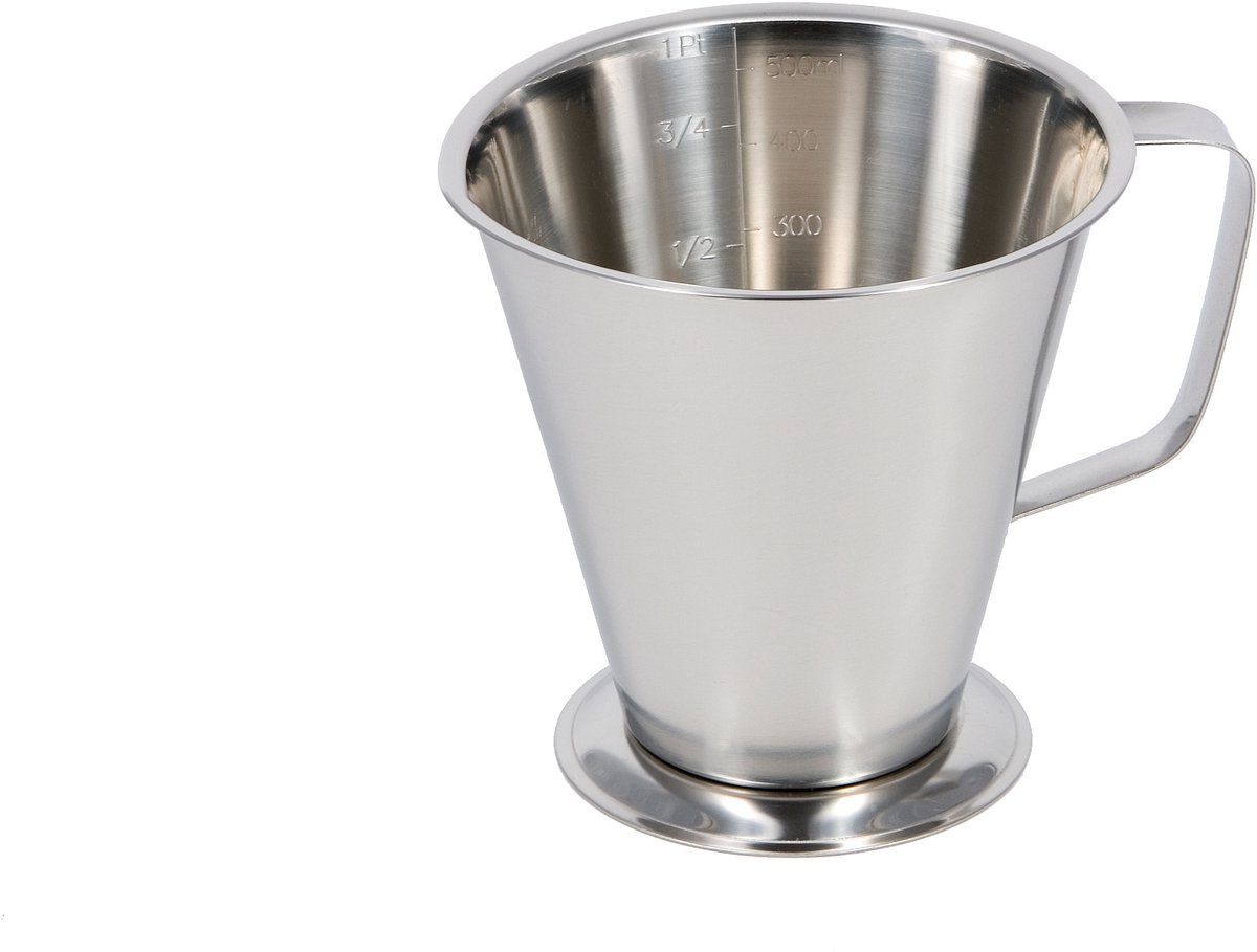 RVS Maatbeker op voet - 1.00Ltr