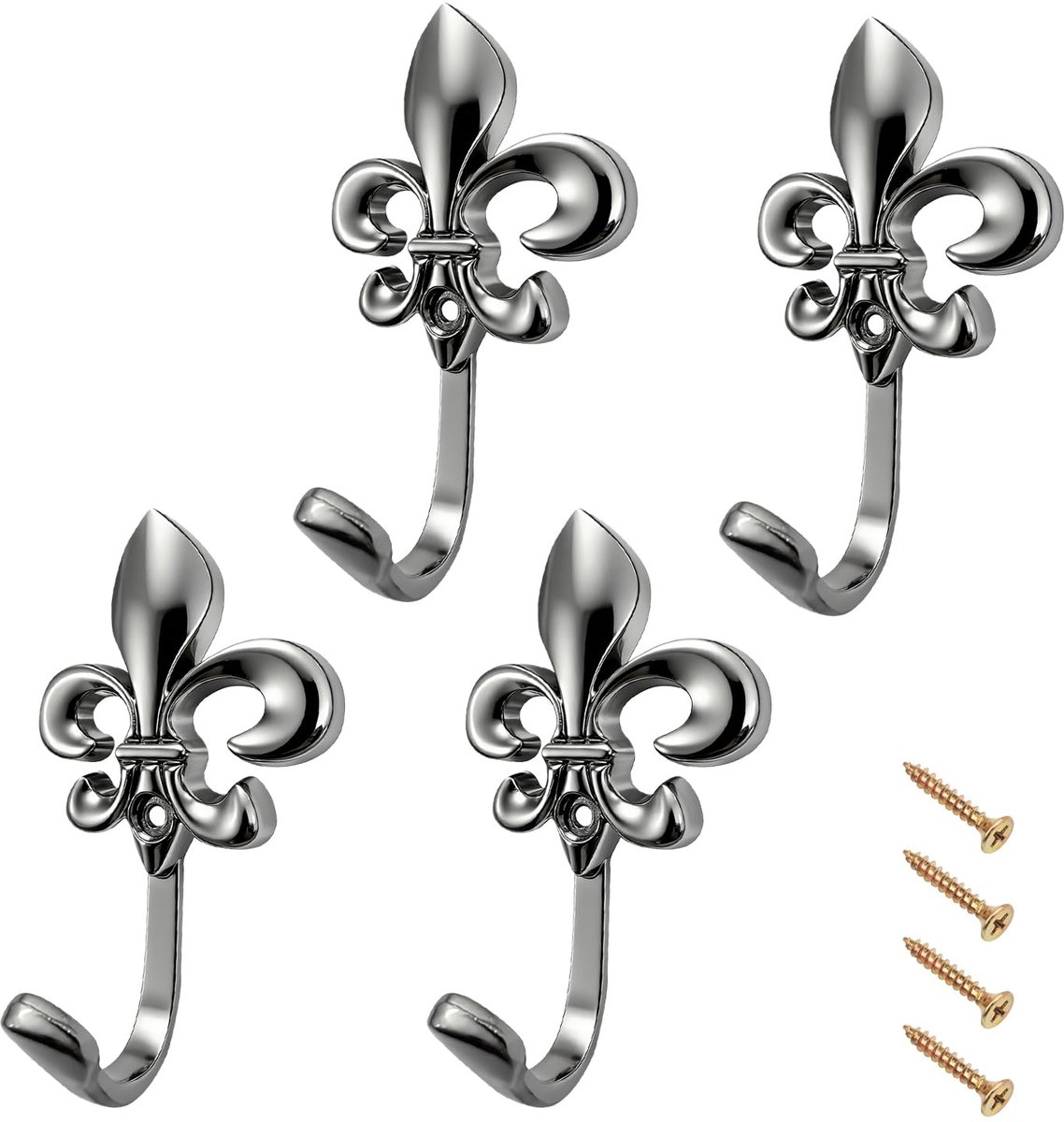 Wandhaak Vintage Metalen Gordijnhouder Gordijnhouder met Schroeven Decoratieve Garderobehaken voor Woonkamer Badkamer Kast