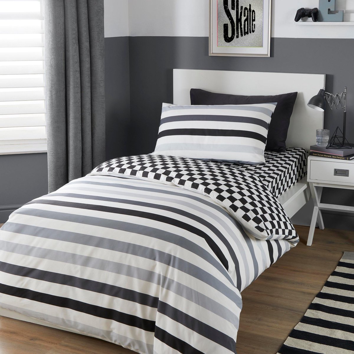 Dekbedovertrek Set - Tweepersoonsbed Grootte in Monochroom