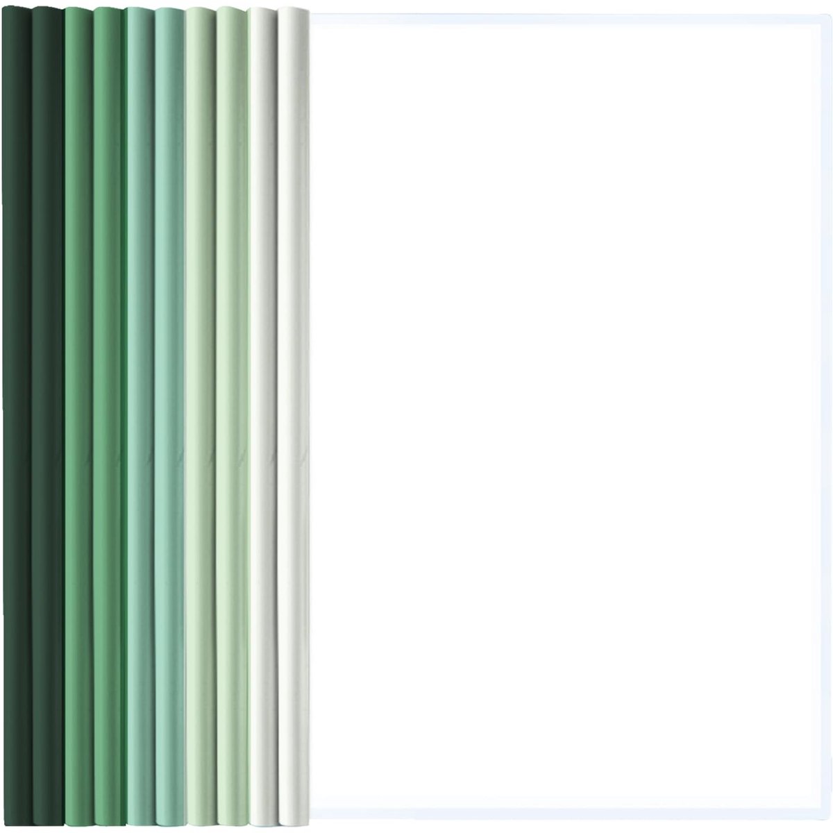 10 stuks A4 Sliding Bar Binders, transparant, PP, A4, 10 stuks, 2 gaten, 10 verdelers