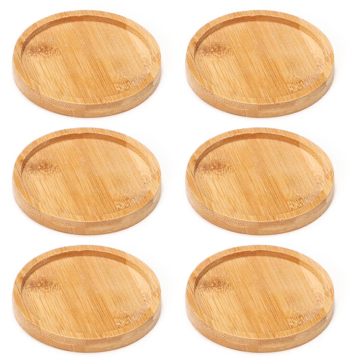6 stuks houten onderzetters, kandelaars, kaarsentablets, ronde houten onderzetters, doopkaarsenhouder, decoratieve accessoires (houtkleur)