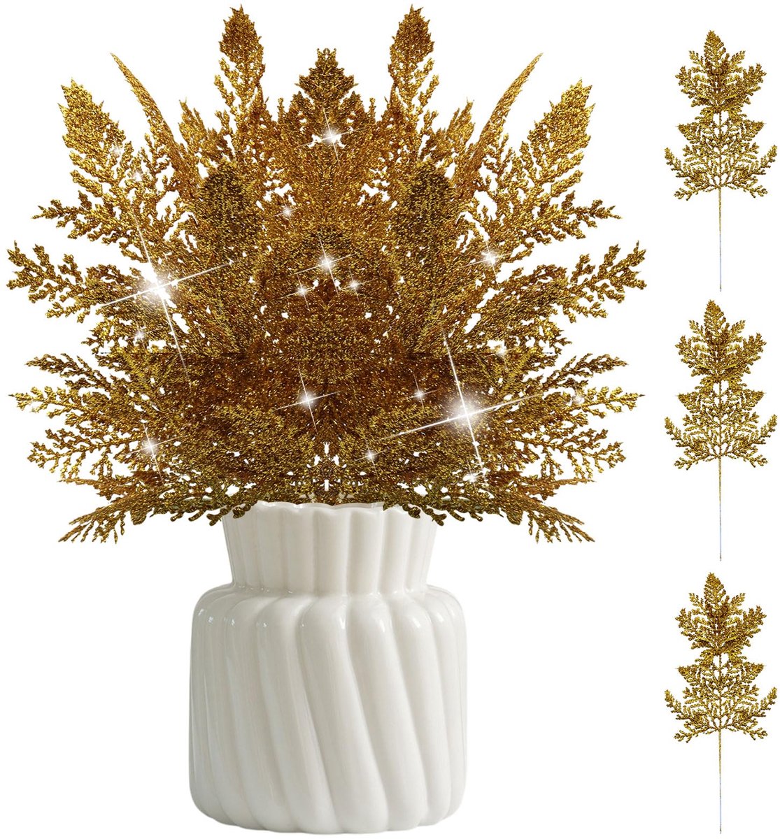 Kunstdennentakken voor Kerstmis, champagne