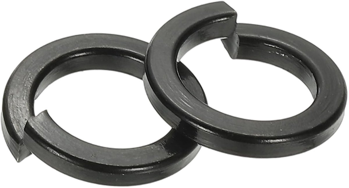 Borgringen, 25 stuks splijtbeveiligingsringen van 304 roestvrij staal, zwart, zinkcoating voor schroeven, bouten, moeren, 12 mm x 18 mm x 3 mm