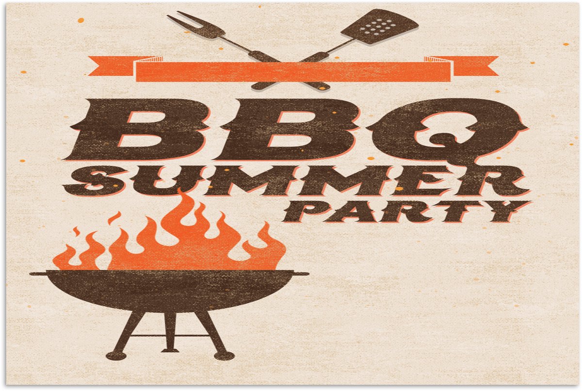 Poster 120x80 cm - Quotes - BBQ summer party - Flyer - Barbecue - Posters - Kamer decorati
