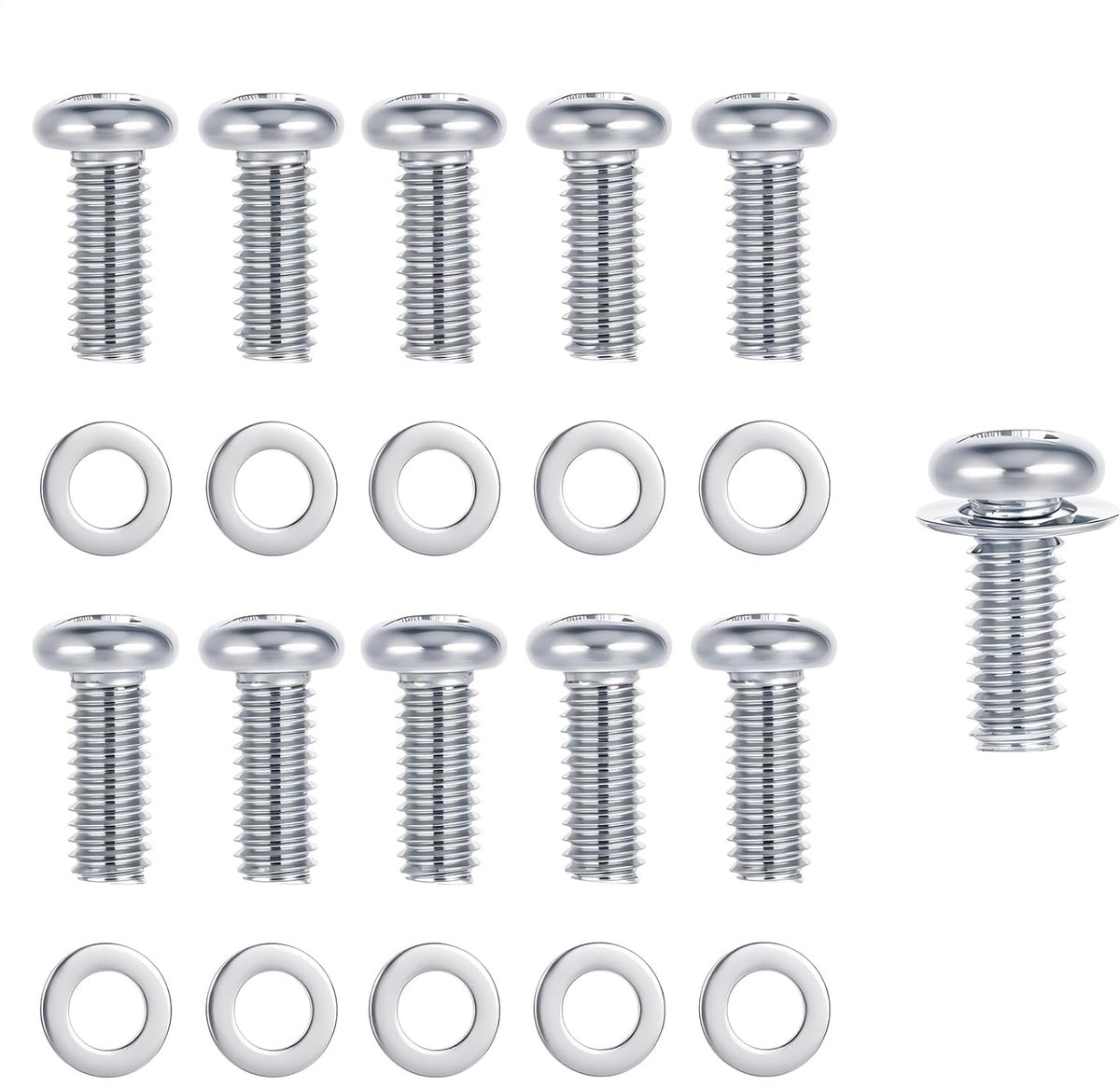 tv-houder, M4 x 10 mm kruiskop, platte kop, schroeven, bouten, 10 stuks schroeven met sluitringen, accessoires, roestvrij stalen schroef voor televisie, monitorhouder, bevestiging