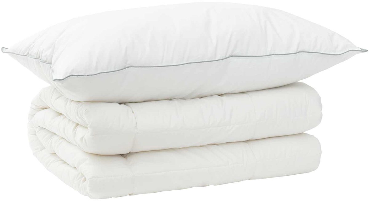 vidaXL - Dekbed - en - Kussen - Set - 2 - pcs - 150x200 - cm - Winter - 450 - GSM - Wol - 