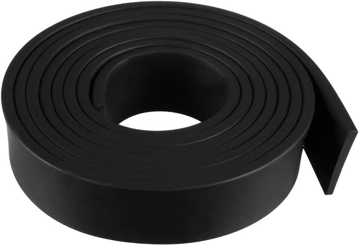 sourcing map Rubberen afdichting, rubberen strip, massieve rechthoek 15 mm breed, 2 mm dik, 1 meter lang, zwart