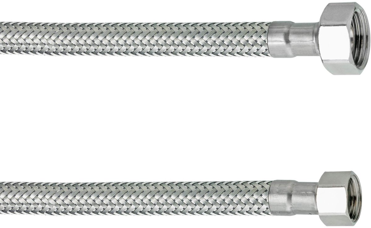 Flexibele verbindingsslang - 1500 mm lengte - 1/2 inch IG, 1/2 inch IG - hoogwaardige roestvrijstalen omvlechting/aansluitslang voor kraan/armatuurslang/flexibele slang / T3173341270