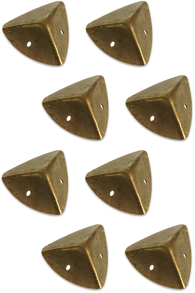 Deco 8 x Licht Messing Hoek Borstbeschermer | 1,6 x 1,6 x 1,6 cm | Koffer Doos | Perfect voor al Onze Dozen