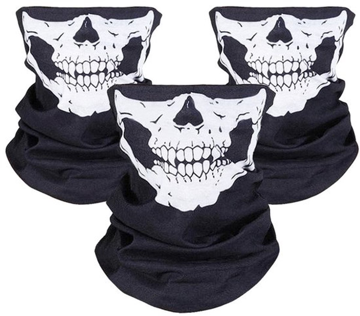 Dailygoody Ademend en comfortabel Schedel gezichtsbedekking Zwart