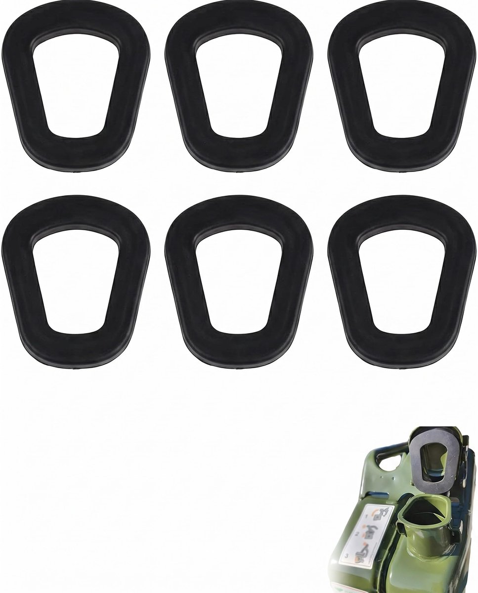 Set van 6 rubberen afdichtingen voor benzine-jerrycan, lekvrij, compatibel met benzinejerrycans van 20 l, betrouwbare - ShopVlot