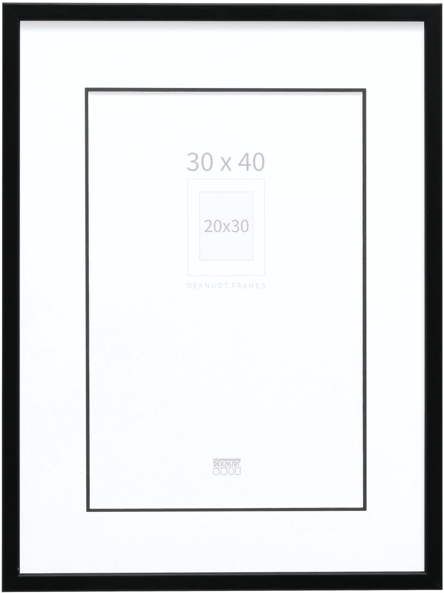 Deknudt Frames fotolijst S41JL2 P1 - zwart - passe-partout - 20x30 cm