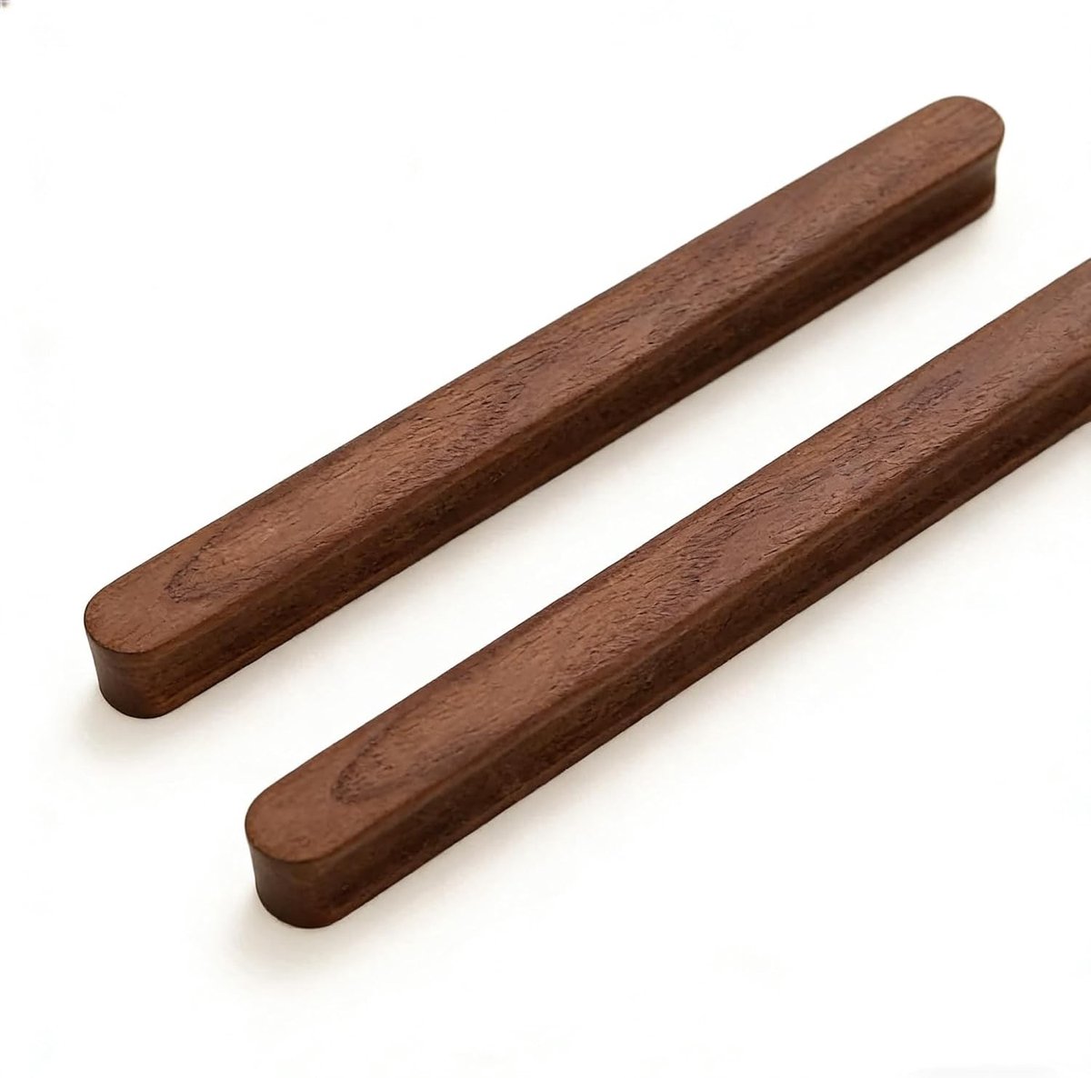 6 Stuks Houten Kastenhandgrepen voor Keuken en Huiskasten, Gatafstand 192MM, Eenvoudig te Installeren, Zwarte Walnoot Afwerking