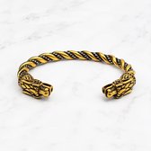 Mei's - Viking Oath Ring - armband heren - draak - RVS zilver/goud - polsmaat 17-21 cm