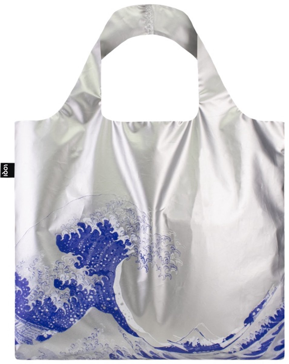 LOQI Bag Large - The Great Wave Silver Metallic