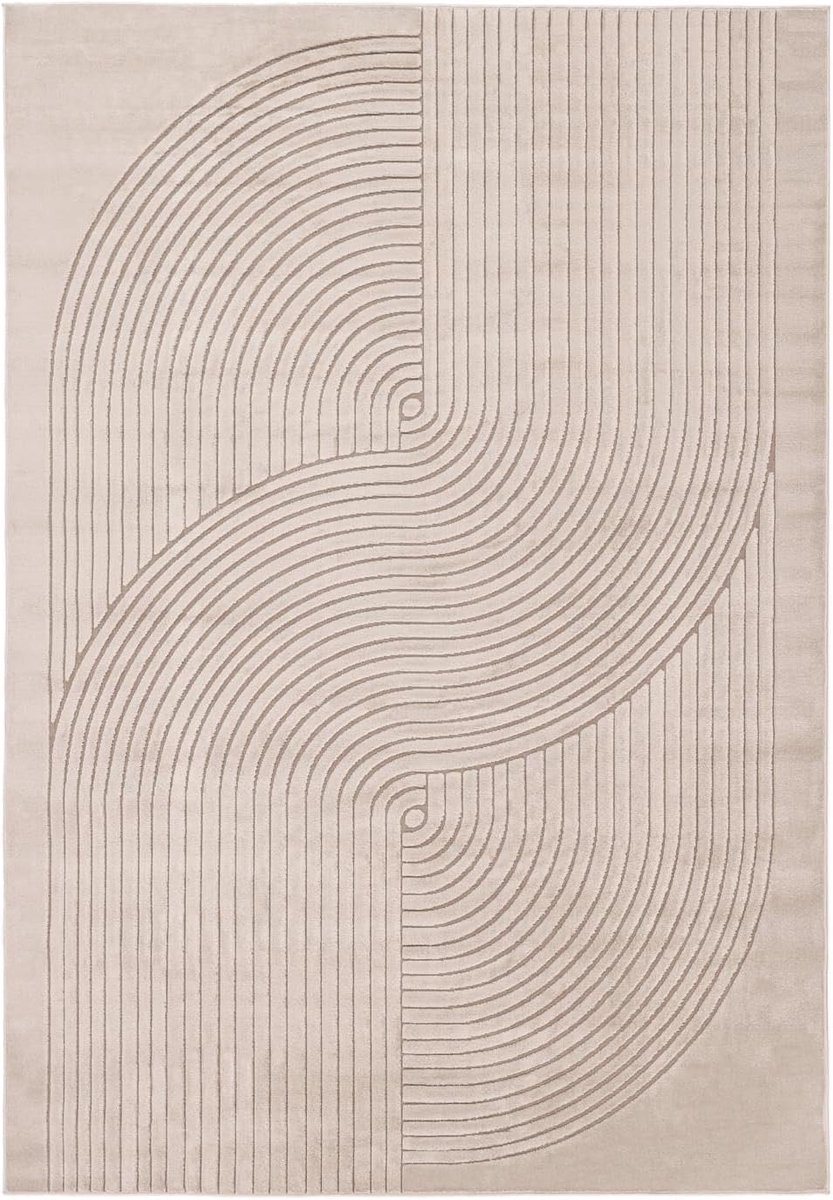 Crizia, Vloerkleed, Moderne, 160 x 230 cm, Rechthoekig, Middelpolig, Woonkamer, Slaapkamer, Alleen chemisch reinigen, oeko_tex_100, Beige