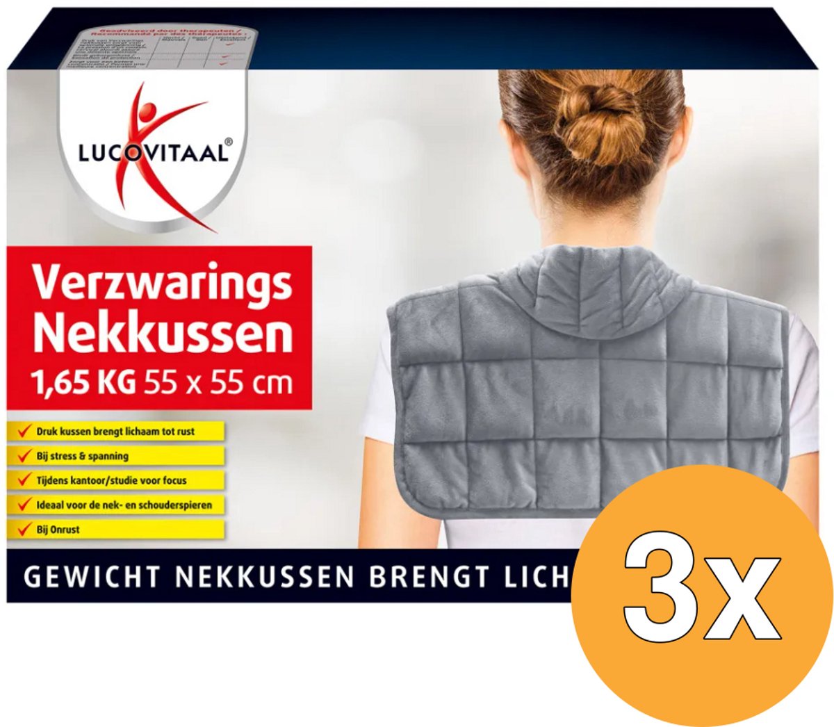 3x Lucovitaal Verzwaringsnekkussen (1 stuk)