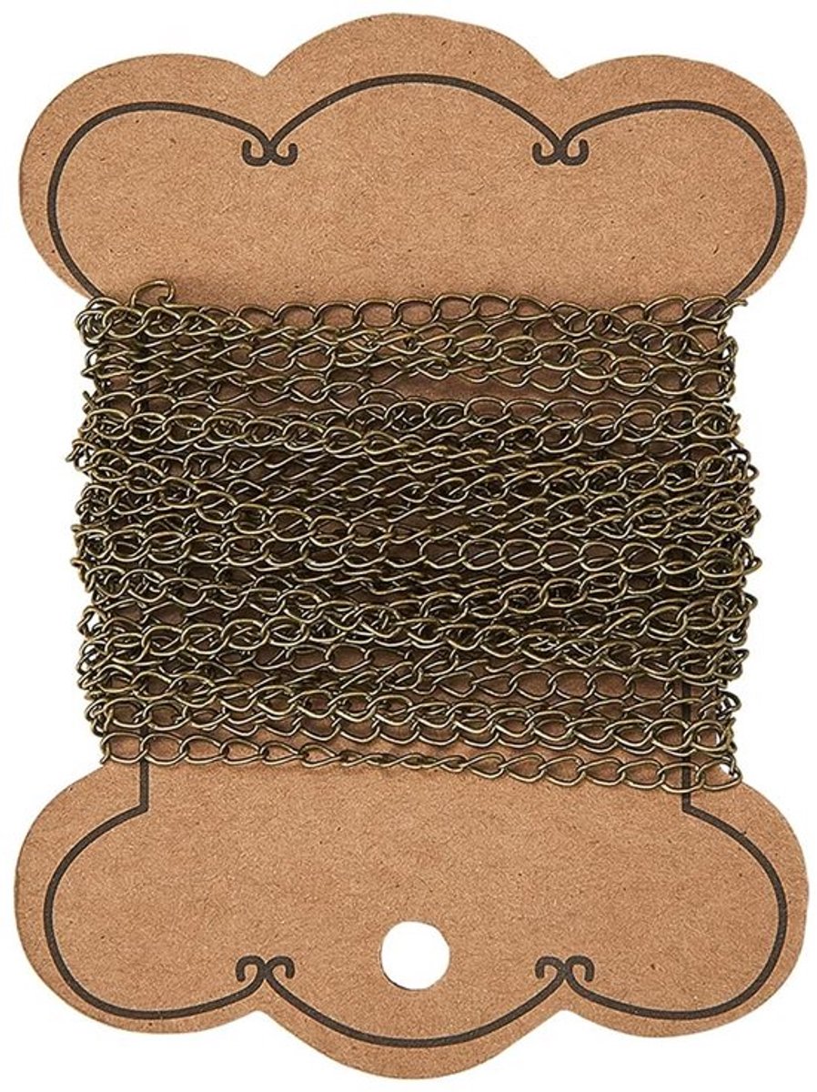 Dailygoods - Messing Curb Kettingen - Antiek Brons - 5 Meter