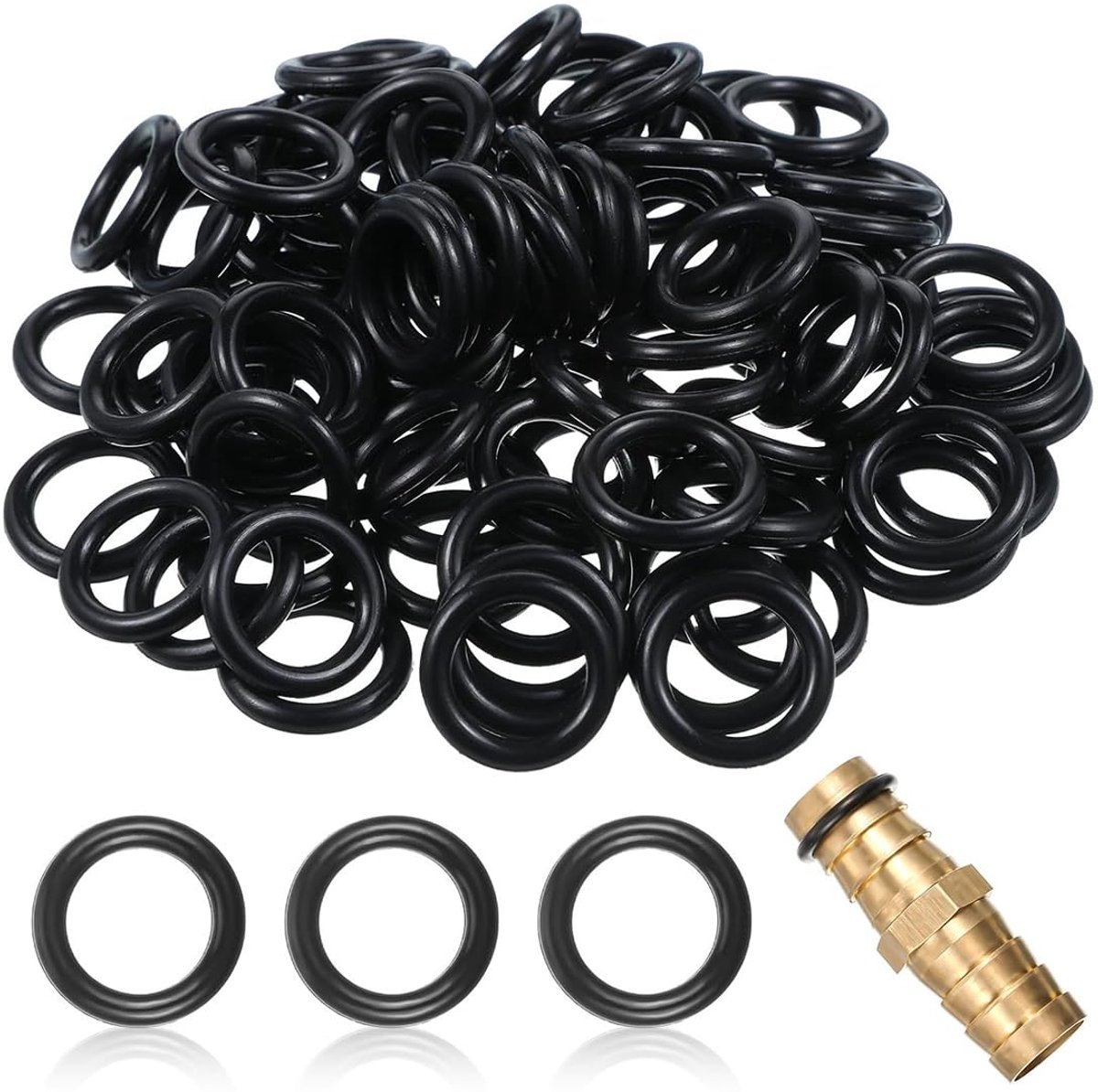 50 stuks voor G 1/2 inch assortiment, zwarte O-ringen, afdichtingsringen van nitrilrubber, voor loodgieter sluitringen en automatische reparatie, 16 x 11 mm