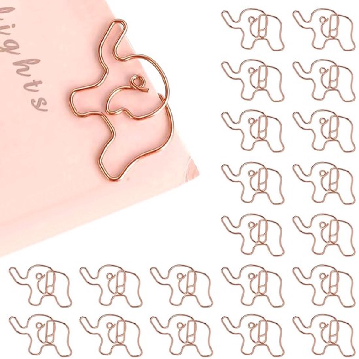 VT Goods - Grappige Olifant Paperclips - Kantoorbenodigdheden - Licht