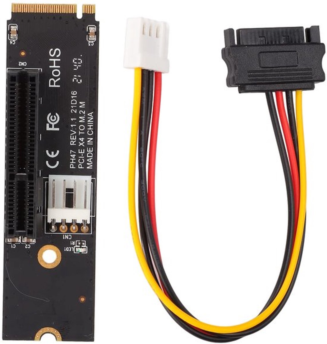 Dailygoods - Pci-e Riser Kabel - M.2 Naar PCIe 3.0 X4 - Voor SSD