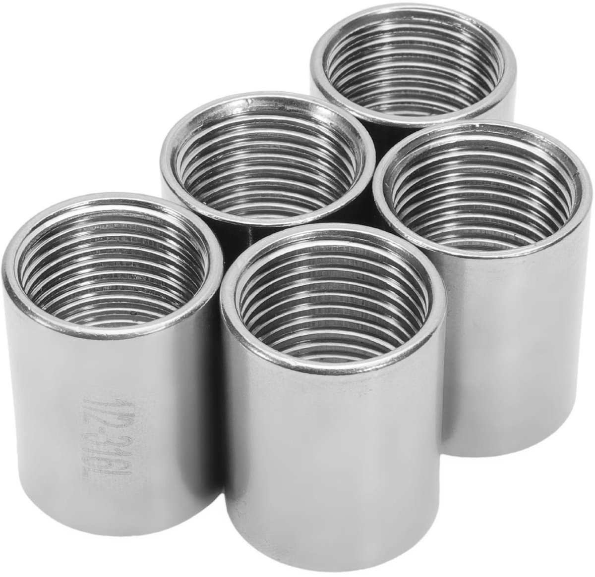 Dailygoods- Draadfitting 1/2 Inch - Roestvrij Staal 316 - Set van 5 - Hoge Materiaalsterkte - Eenvoudige Montage - Geschikt voor Diverse Toepassingen - Fittingen