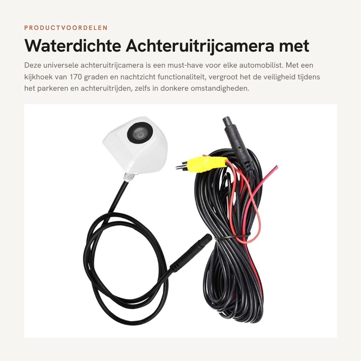 Dailygoods- Achteruitrijcamera Waterdicht - Hoge Resolutie - Nachtzicht - 170 Graden Groothoek - IP68 - Verstelbare Tint - Achteruitrijcamera Systeem