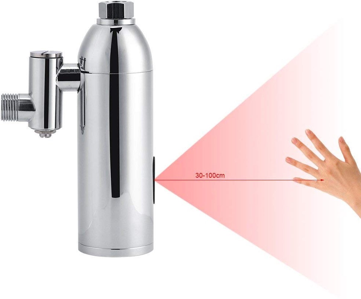 Dailygoods- Toiletspoeler Automatische Sensor - Waterbesparend - Hygiënisch - Eenvoudig te installeren - Messing & Chroom - Detectiebereik 30~100cm - Urinaal