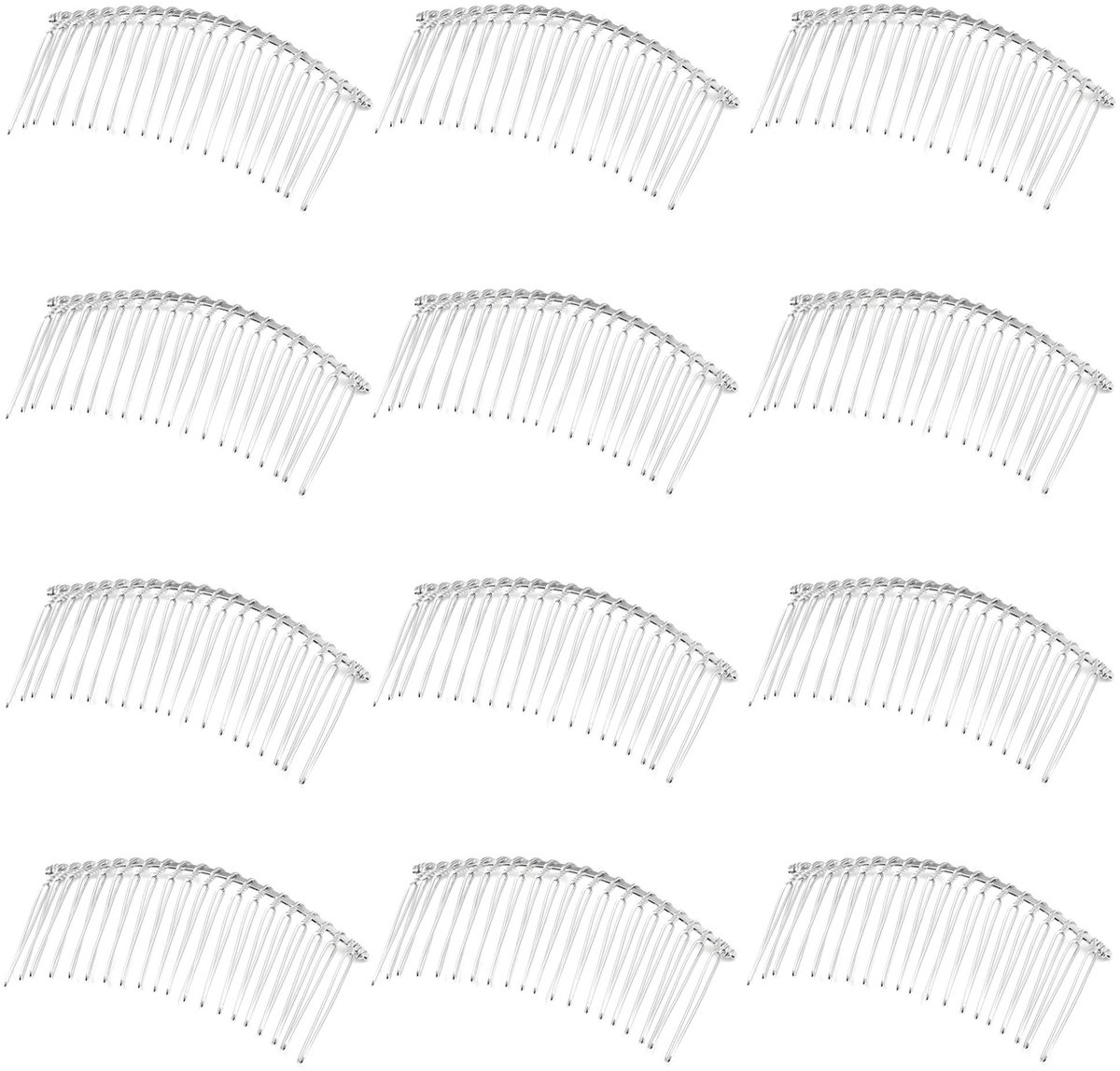 Dailygoods- Steekkam 20 Tanden - Metalen Haarkam - Sluierkam - Hoofdtooi Accessoires - Bruidssluiers - Geschikt voor Haaraccessoires