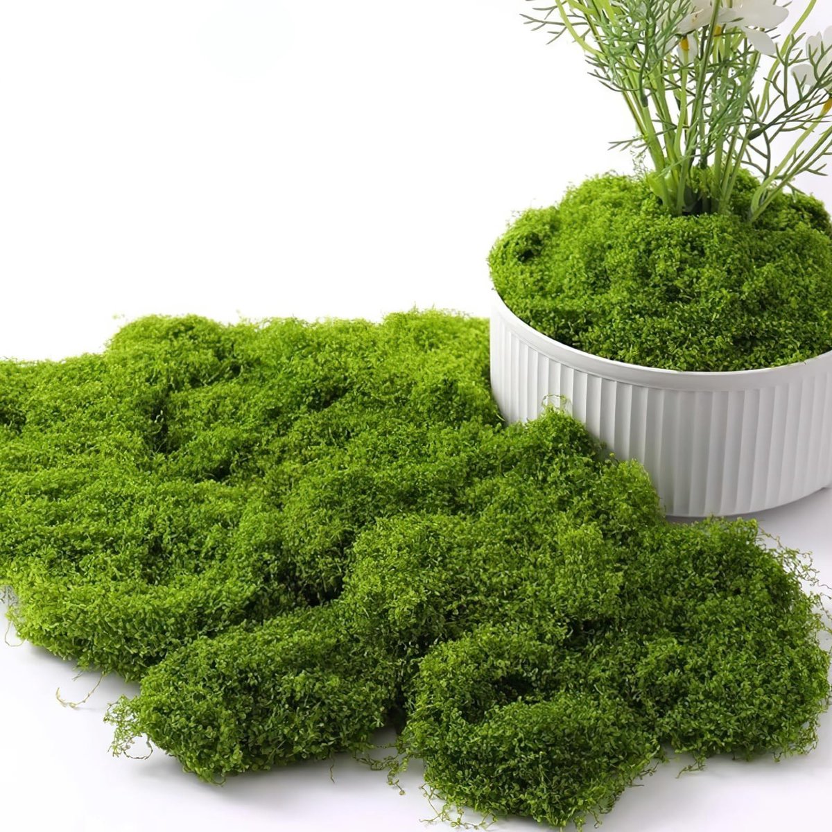 Dailygoods- Kunstmos 150 g - Nepmos - Decoratie Mos - Kunstbloemen - Plantenpotten - Duurzaam Nylon - Donkergroen/Lichtgroen