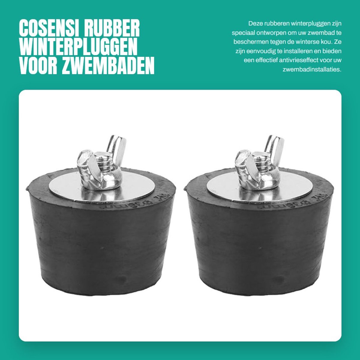 Dailygoods- Winterplug Rubber - 2 Stuks - Pijpplug voor Zwembad - Antivries Effect - Multifunctioneel - Geschikt voor 38mm/1,5" Leidingen
