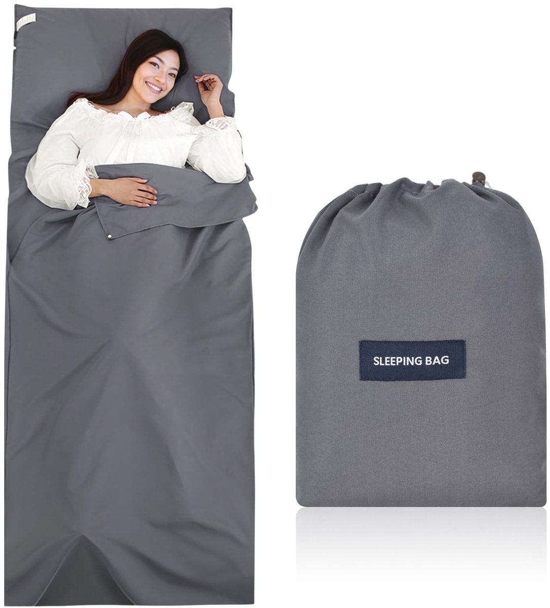 Dailygoods- Slaapzak 220 x 90 cm - Ultralichte Reisslaapzak - Compacte Slaapzak - Microvezel - Kussenvak - Opvouwbaar 26 x 21 x 1,5 cm - Reislaken