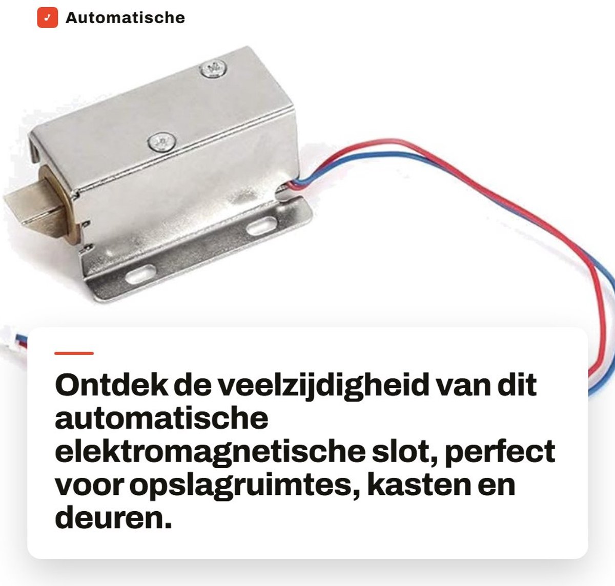 Dailygoods - Automatische Elektromagnetische Slot - Veiligheidsslot - Compact formaat - Elektronisch Deurslot - Ideaal voor opslagsystemen - Geschikt...