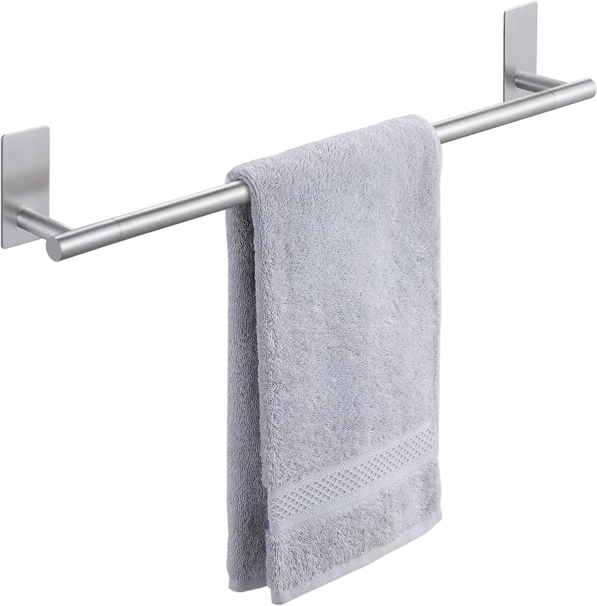 Zelfklevende handdoekrek, 60 cm badhanddoekhouder voor badkamer, wandhanddoekenrek zonder boor, SUS304 roestvrij staal geborstelde afwerking, BTH7300S60-2